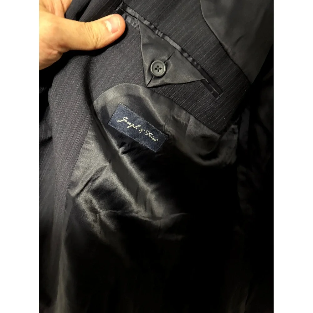 Joseph & Feiss Suit Jacket Mens 44R Navy Blue Pinstripe Two Button Blazer